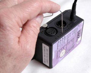 DMXioR3 but press mode Selecting TX or RX mode on DMXioR3